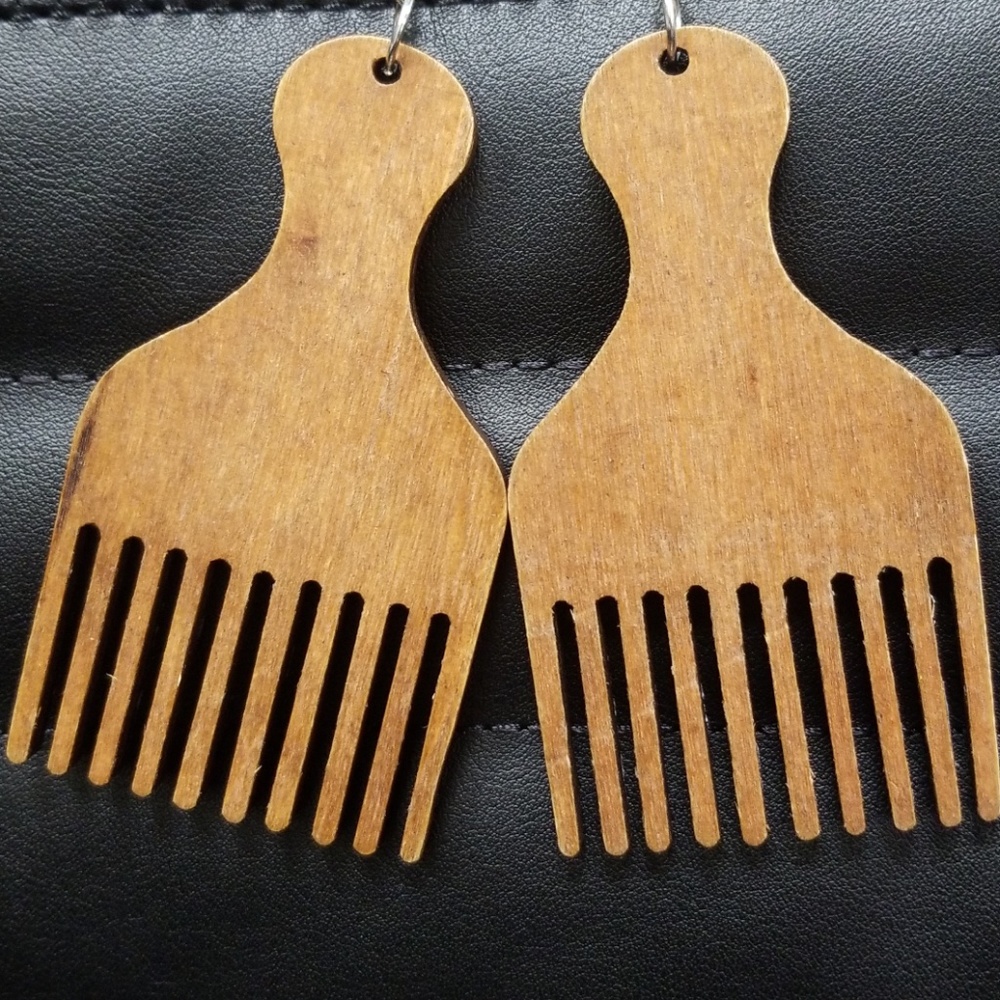 Hair pick earrings